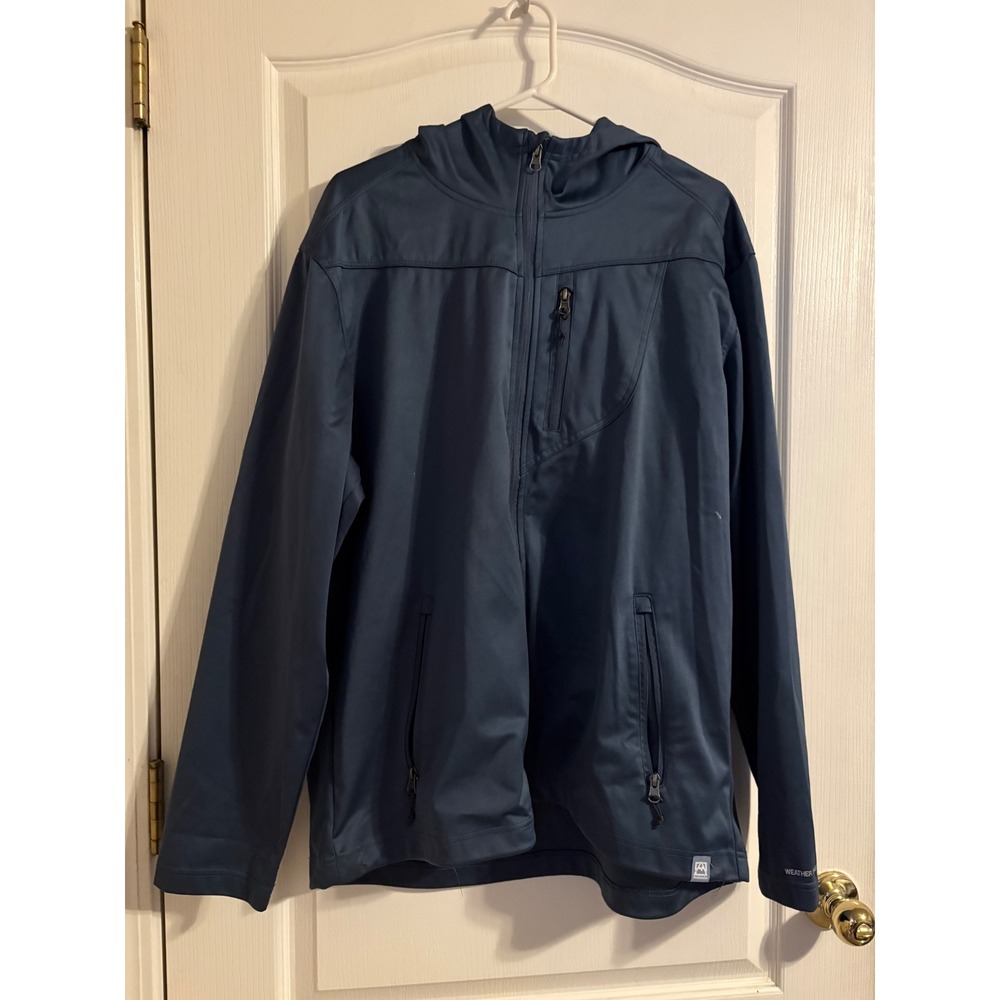 Avalanche Softshell Jacket Mens XL Blue Excellent Hooded Full Zip Activewear